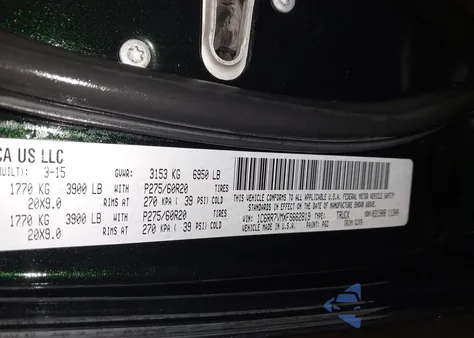 2015 Ram 1500 Laramie из США, поврежденный, VIN 1C6RR7VMXFS662819